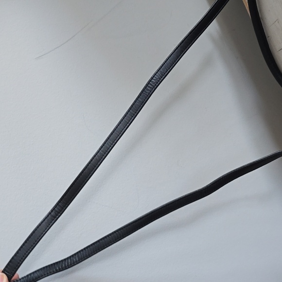 Clare V. Petit Moyen Leather Messenger Bag - Black/Natural Checker Raffia - Picture 14 of 15